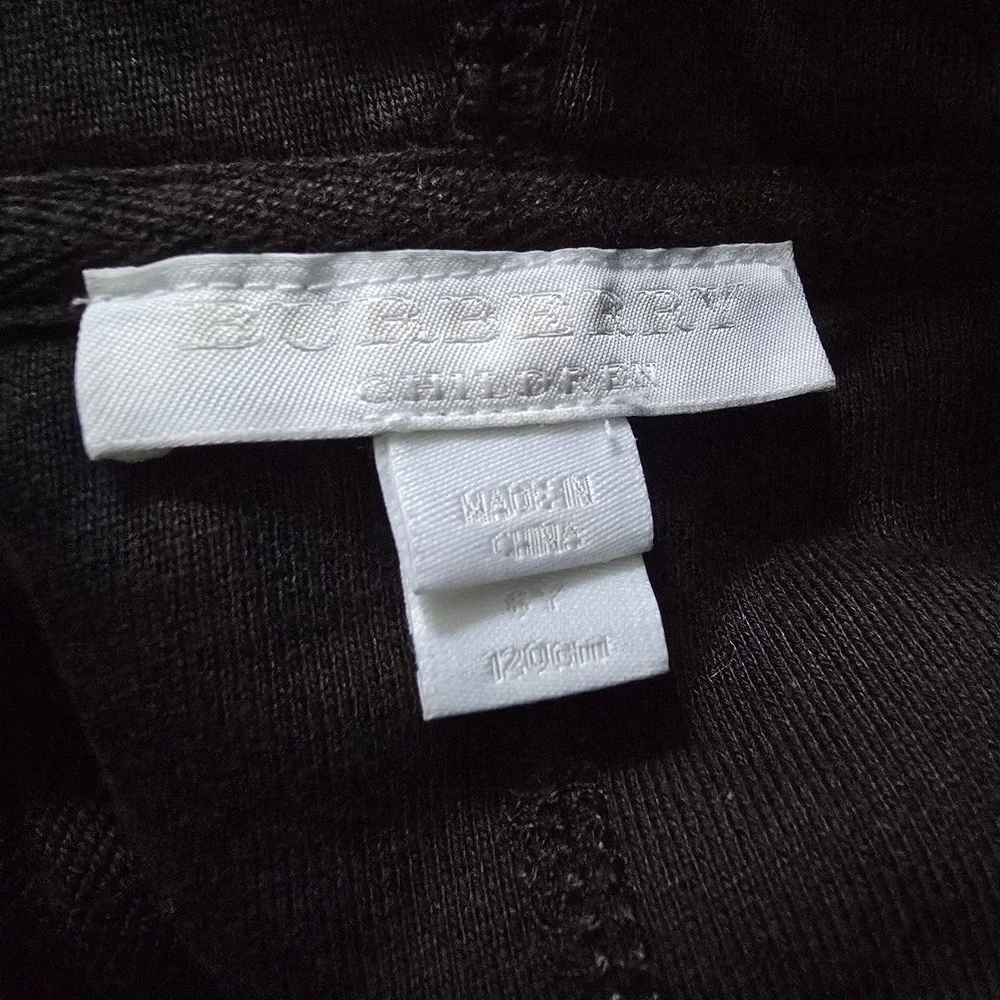 Burberry Kids Black Logo Zip Up Hoodie Sweatshirt Size 6Y 120cm 8008885